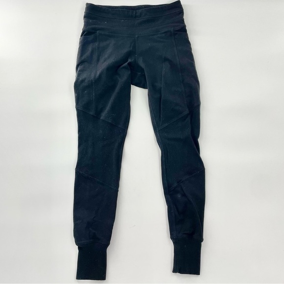 Athleta ribbed excursion leggings in black Double thigh pockets Midrise - Picture 3 of 13